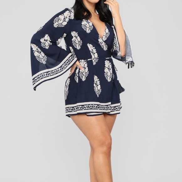 FashioNova Abby Romper - Navy - Picture 3 of 6